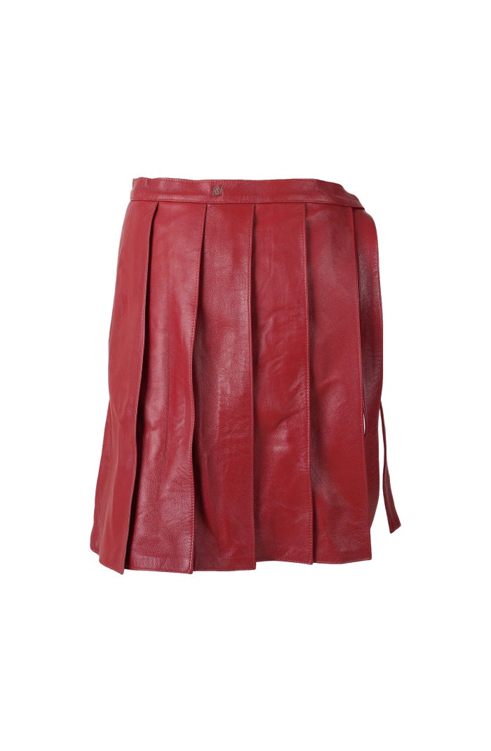Veya Wrap On Leather Belt Red