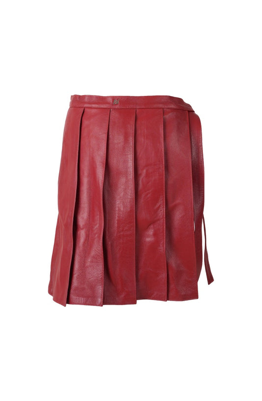Veya Wrap On Leather Belt Red