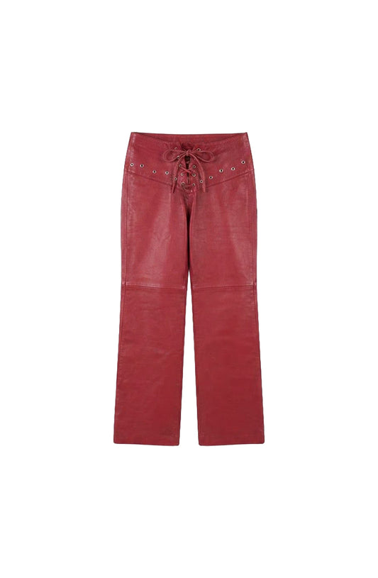Jason Leather Pants Red
