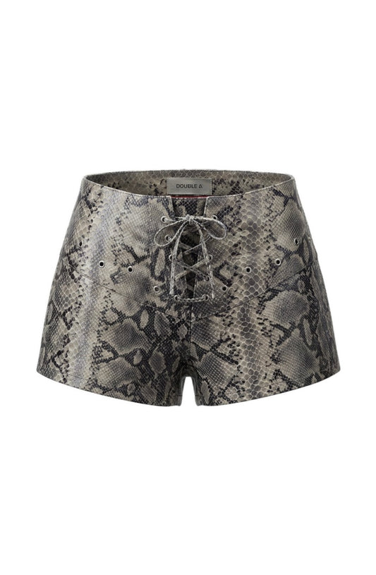 Jason Leather Shorts Snakeprint
