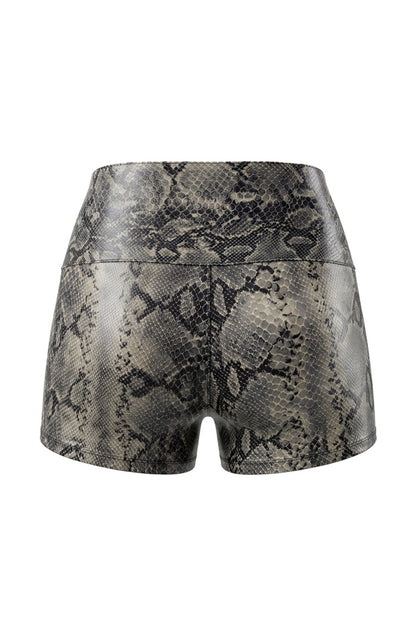 Jason Leather Shorts Snakeprint