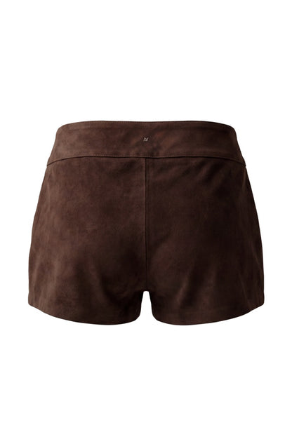 Sterling Suede Belted Shorts Brown