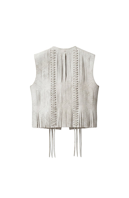 Caniayla II Leather Vest Washed White