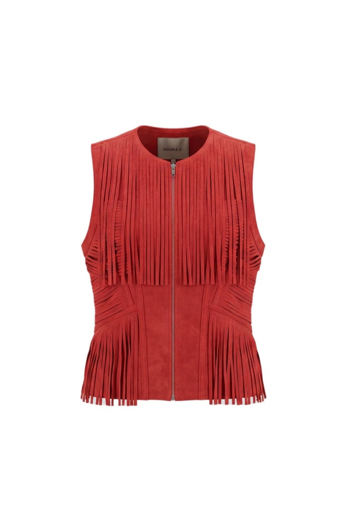 Aurora Suede Vest Red