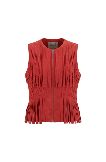 Aurora Suede Vest Red