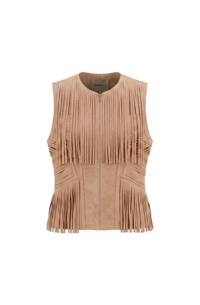 Aurora Suede Vest Tan