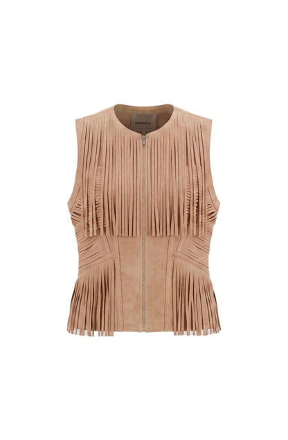 Aurora Suede Vest Tan