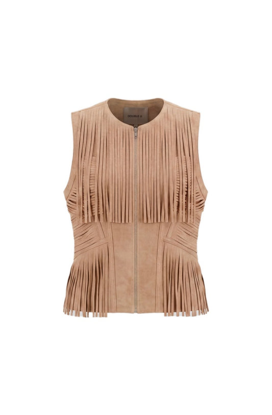 Aurora Suede Vest Tan