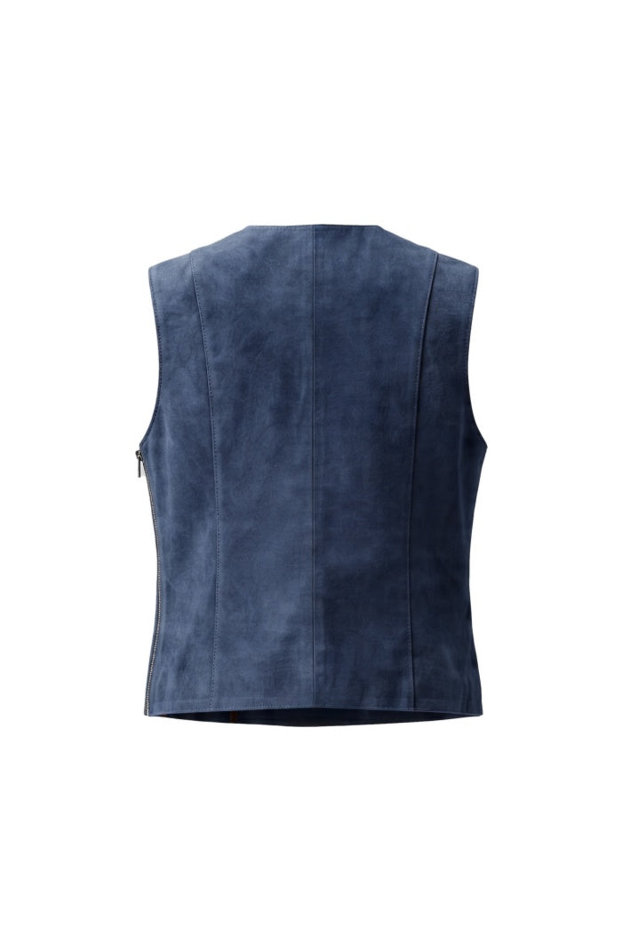 Jade Suede Top Blue