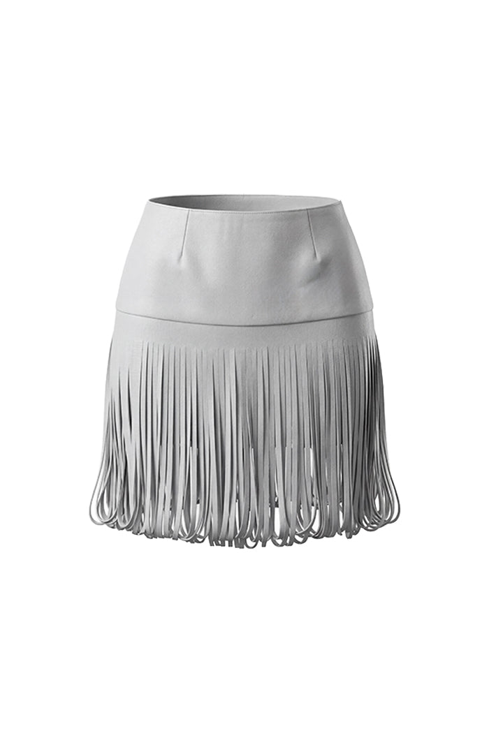Ellie Leather Skirt White