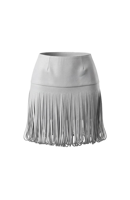 Ellie Leather Skirt White