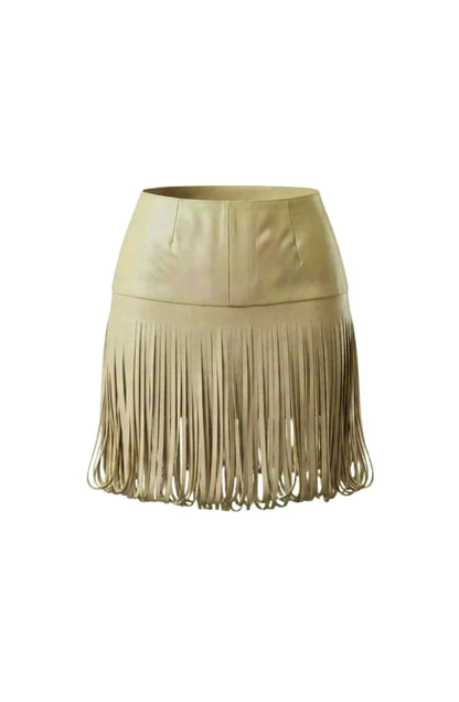 Ellie Leather Skirt Butter Yellow