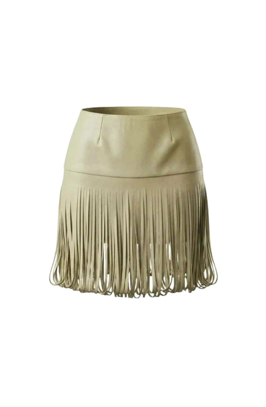 Ellie Leather Skirt Butter Yellow