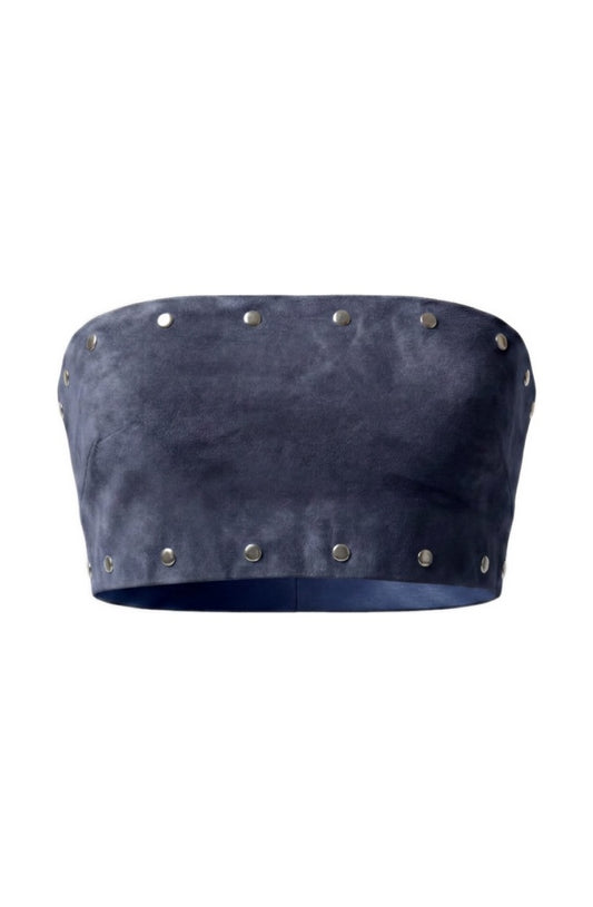 Amelia Suede Top Blue