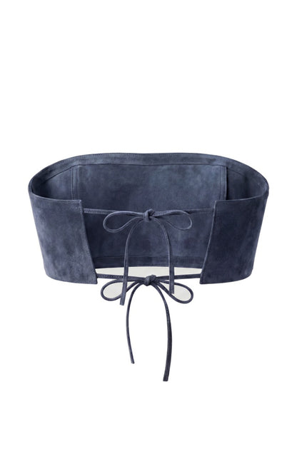 Amelia Suede Top Blue