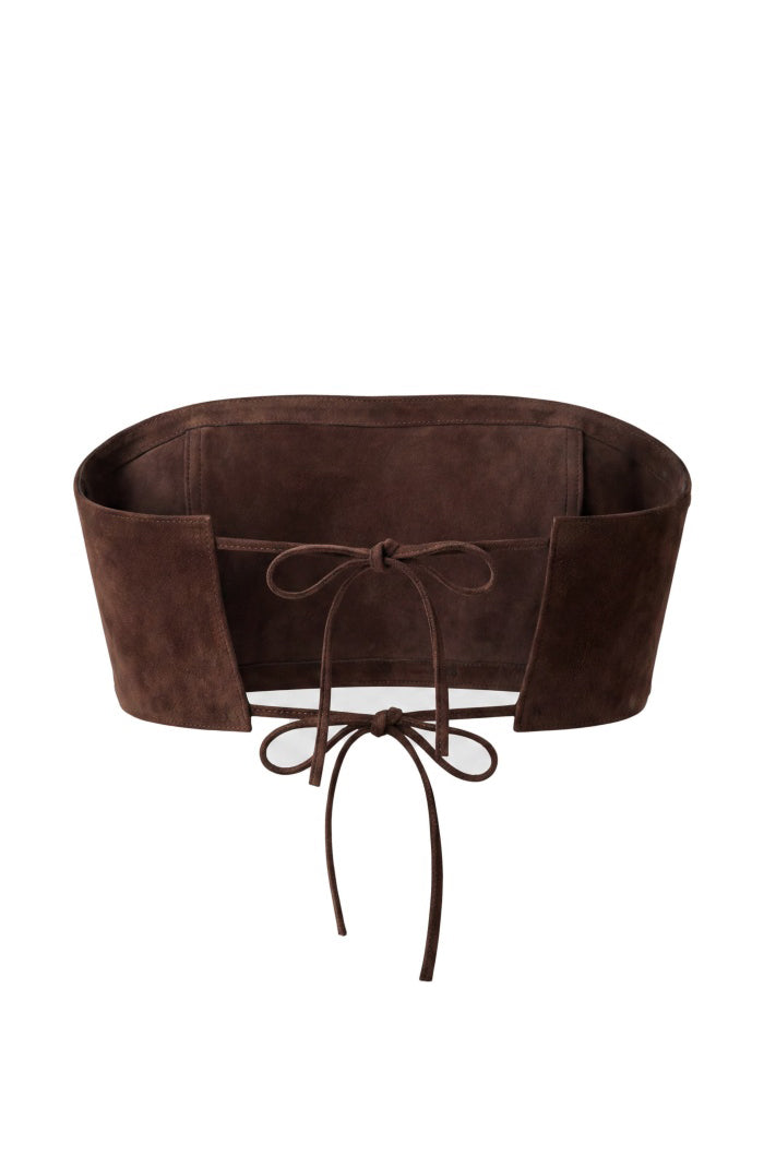Amelia Suede Top Brown