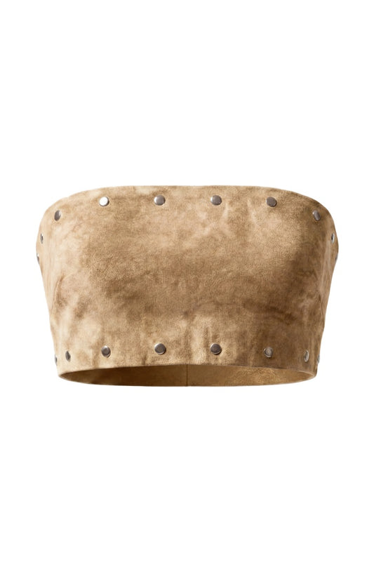 Amelia Suede Top Tan