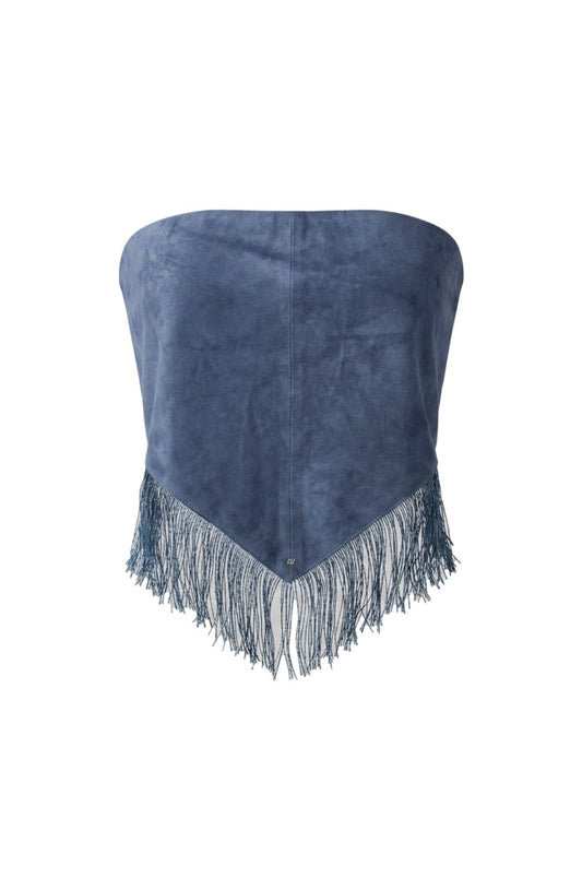 Fringes Suede Bandana Blue