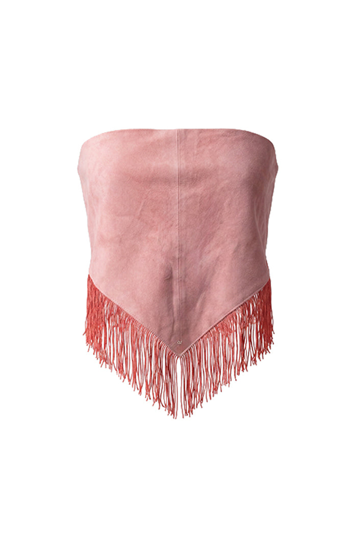 Fringes Suede Bandana Pink