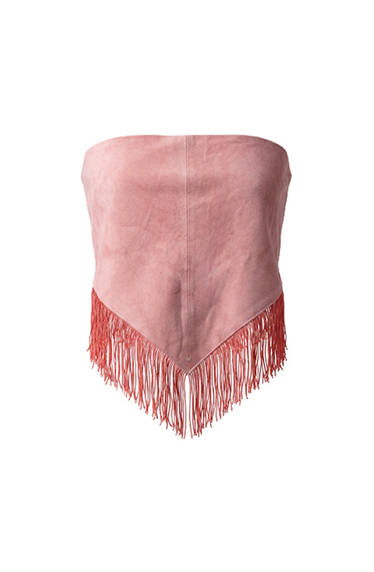 Fringes Suede Bandana Pink