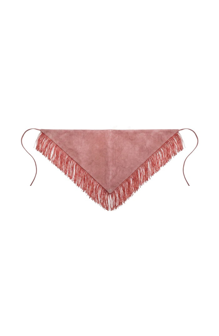 Fringes Suede Bandana Pink
