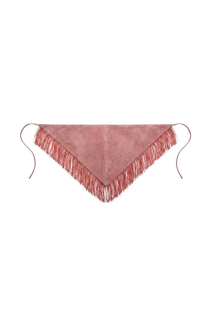 Fringes Suede Bandana Pink