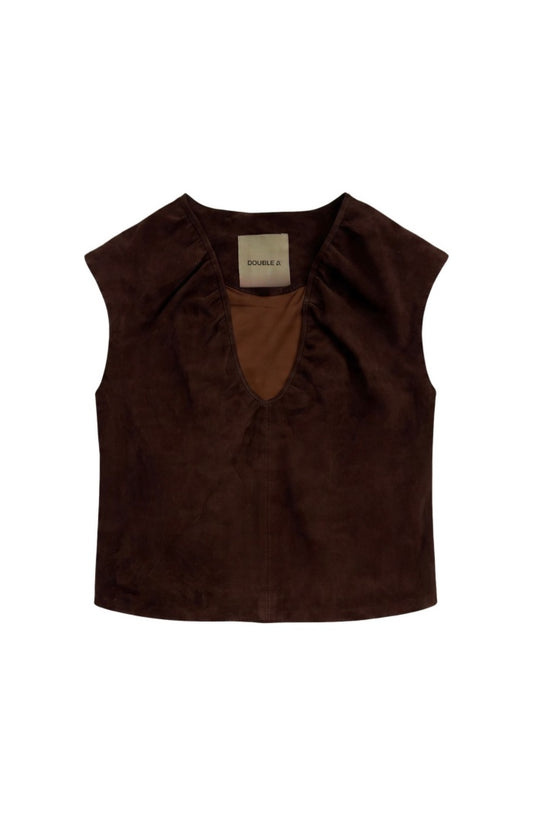 Fiona Suede Top Brown