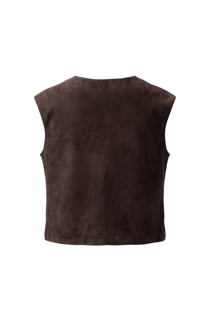 Fiona Suede Top Brown