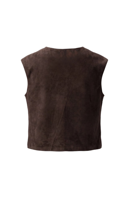 Fiona Suede Top Brown