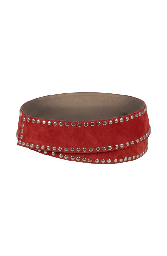 Liam Suede Belt Red