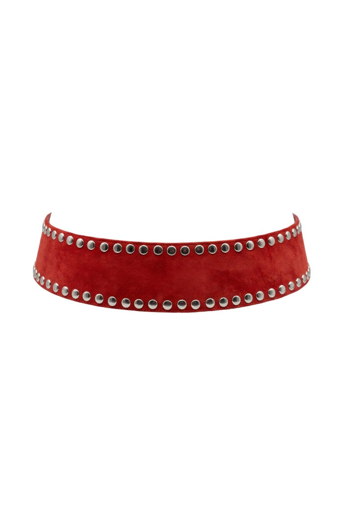 Liam Suede Belt Red