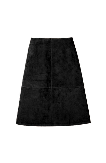 Isabelle Suede Skirt Black