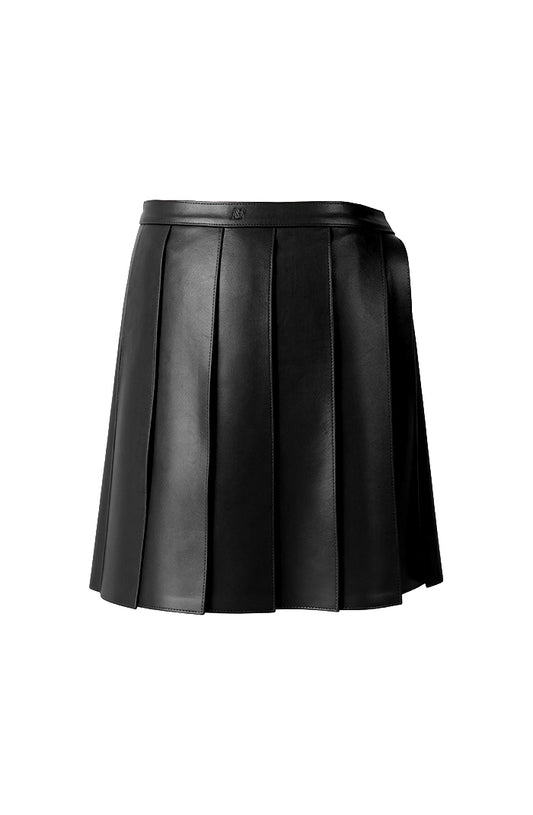 Veya Wrap On Leather Belt Black