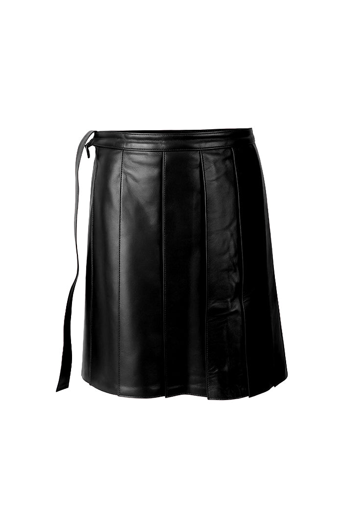 Veya Wrap On Leather Belt Black