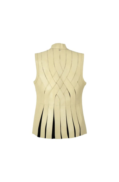 Brianna Leather Vest Butter Yellow