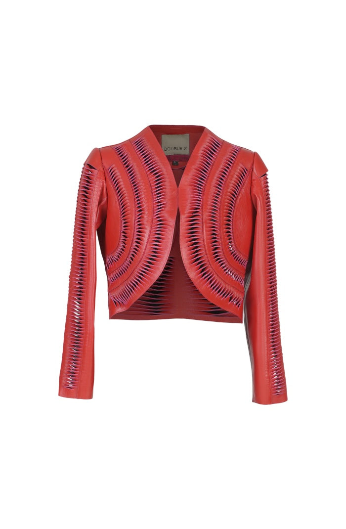 Kiara Leather Jacket Red