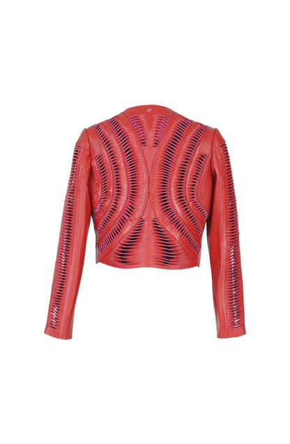 Kiara Leather Jacket Red