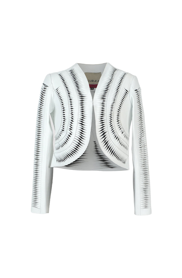 Kiara Leather Jacket White