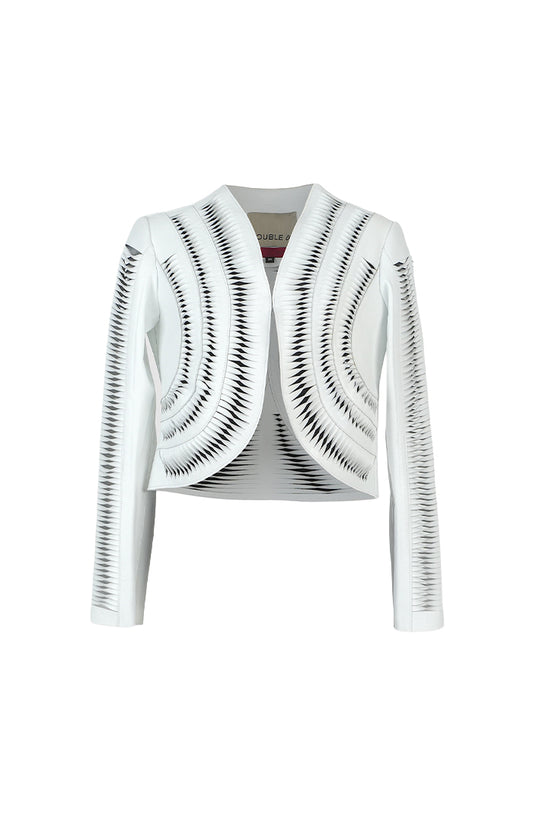 Kiara Leather Jacket White