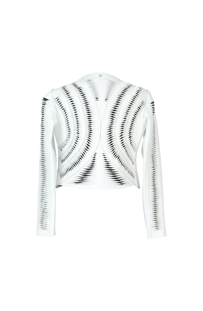 Kiara Leather Jacket White