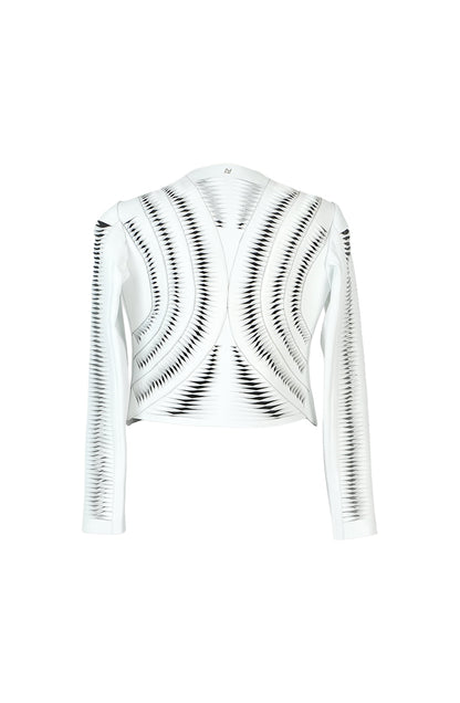 Kiara Leather Jacket White