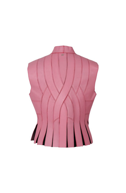 Brianna II Leather Vest Blush Pink
