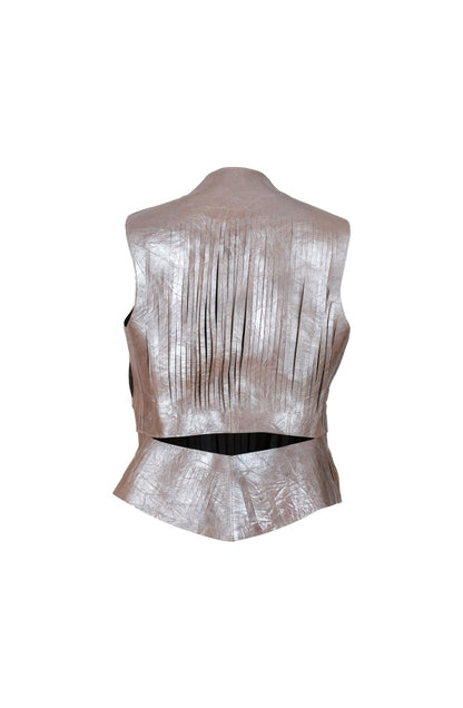 Ayla II Leather Vest Dusty Rose