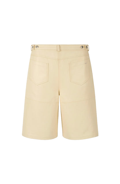 Callie Leather Bermuda Shorts Butter Yellow