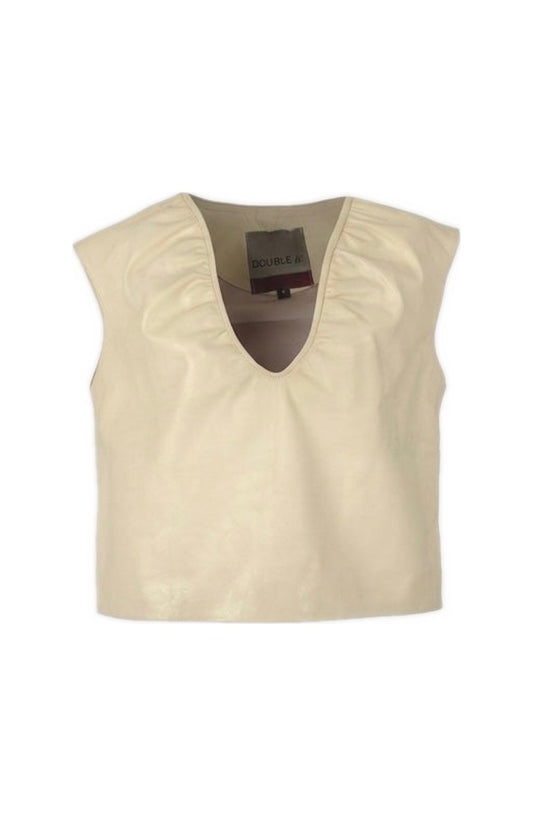 Fiona Leather Top Butter Yellow