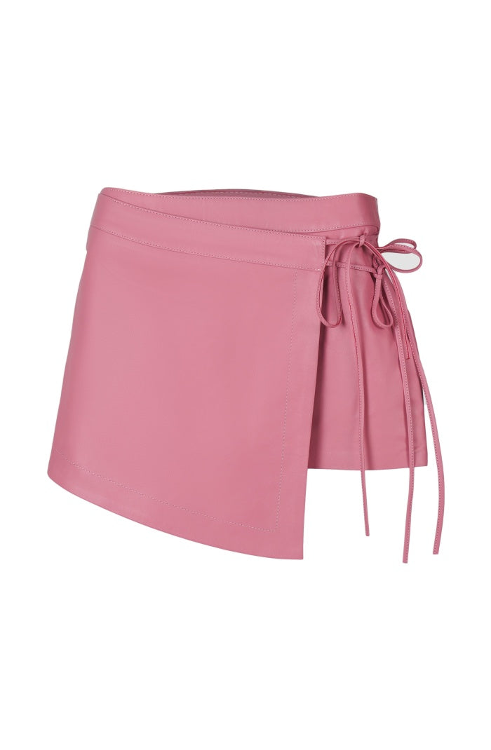Celine Leather Skirt Blush Pink