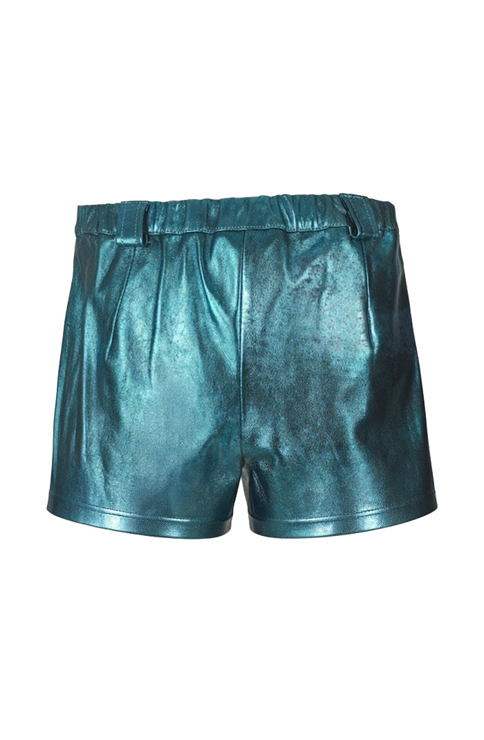Moonbow Leather Shorts Washed Turquoise