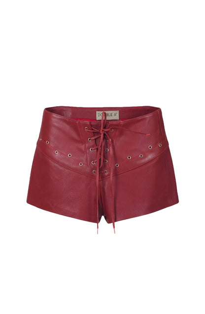 Jason Leather Shorts Red