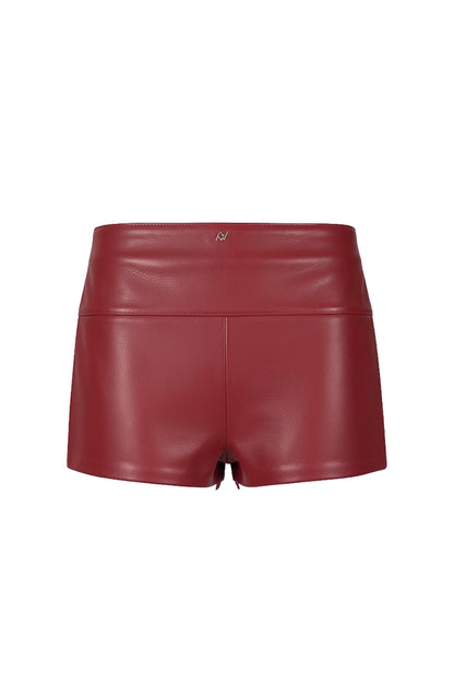 Jason Leather Shorts Red