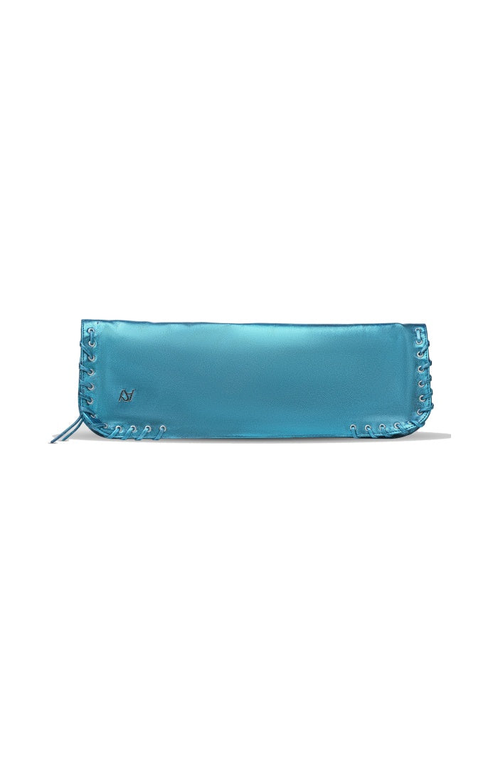 Annabelle Clutch Leather Bag Washed Turquoise